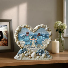 Freestanding heart plaque suitable for desk display