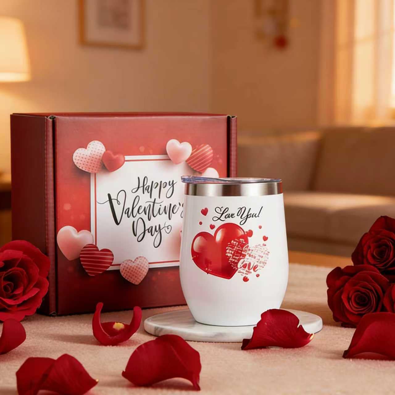 Heart shaped scented candle included in Gifts for Girlfriend Valentine Gift Set