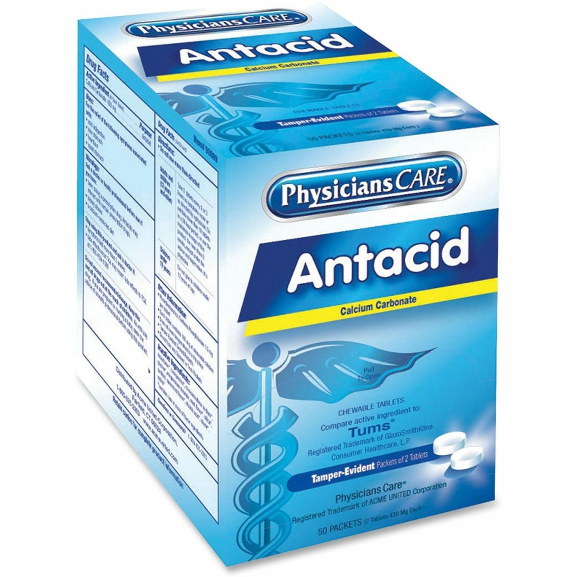 Antacid packaging for heartburn relief and indigestion support