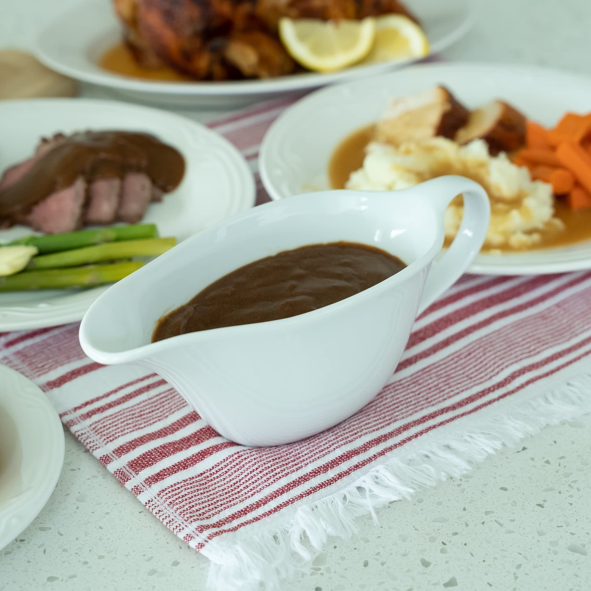 Classic white Heartland Home gravy boat packaging image