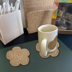 Heat insulated absorbent coasters for surfaces