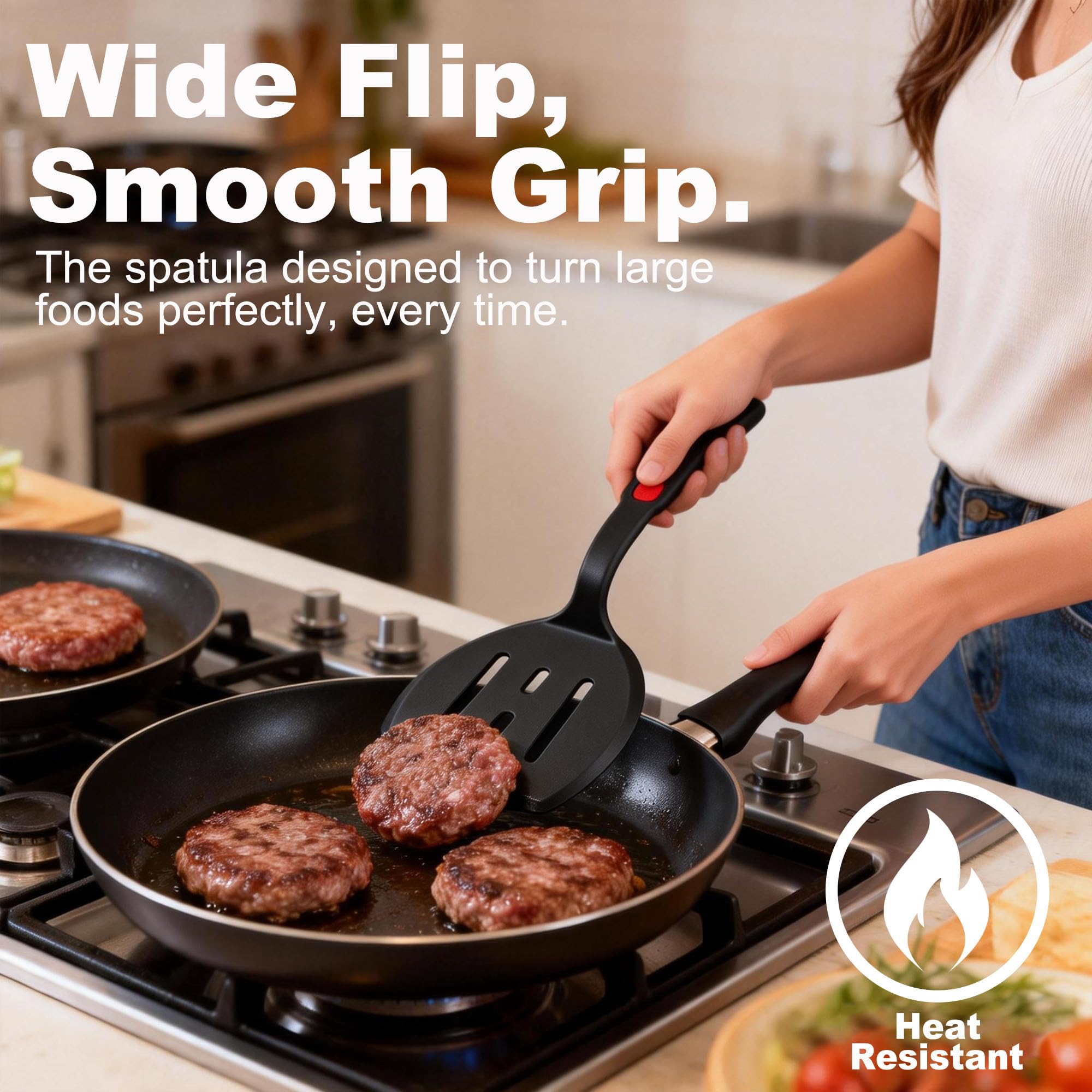 heat resistant silicone blade for nonstick cookware up to 600 degrees
