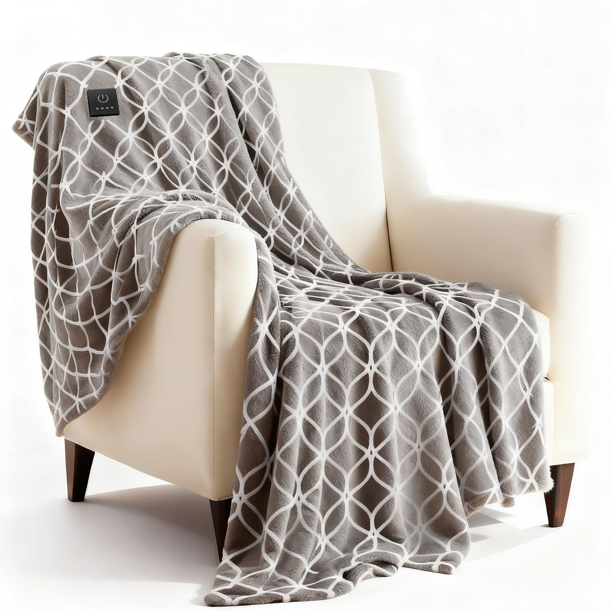 Heated Blanket Electric Throw Blanket 50x60 with built-in button controller