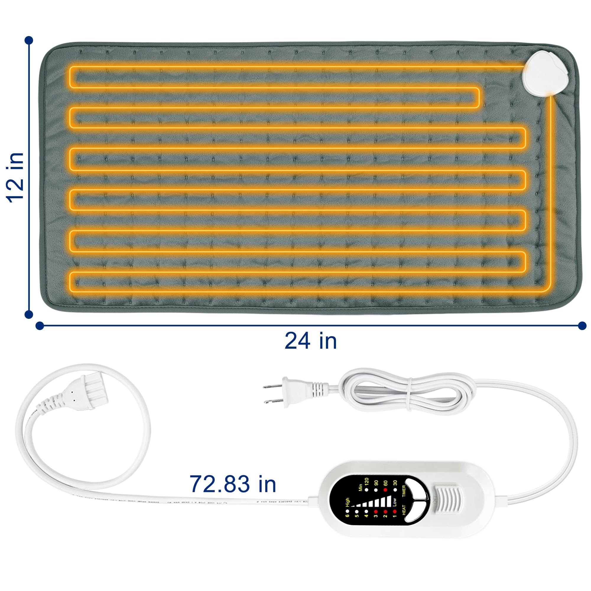 Soft flannel material heating pad for comfort