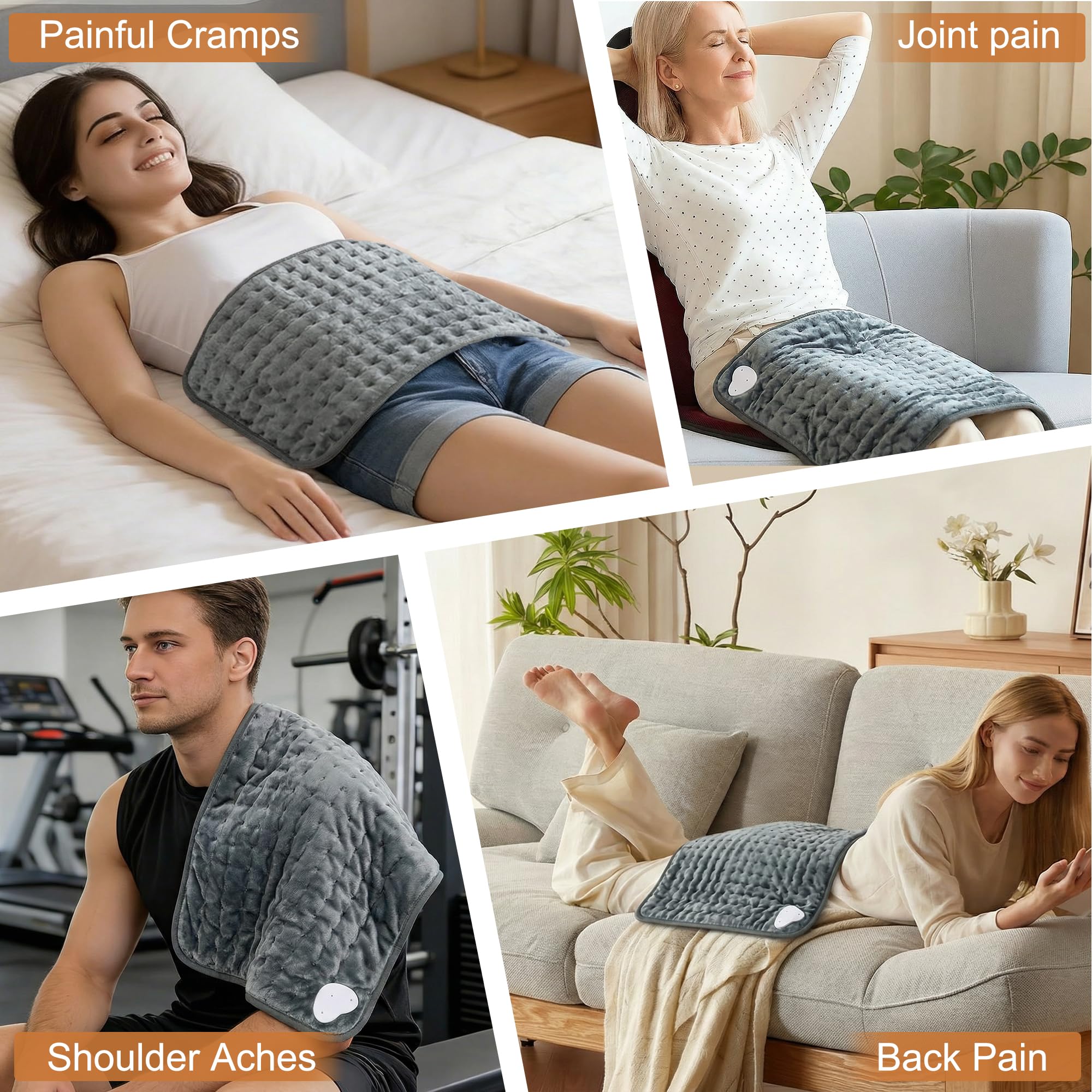 Versatile heating pad for use on arms legs abdomen