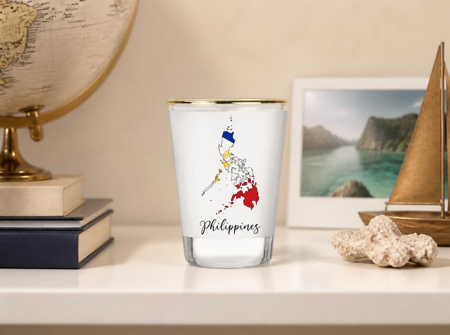 Dishwasher safe souvenir glass for Philippines collection