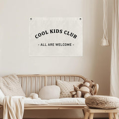 Heavy canvas construction banner for kids spaces