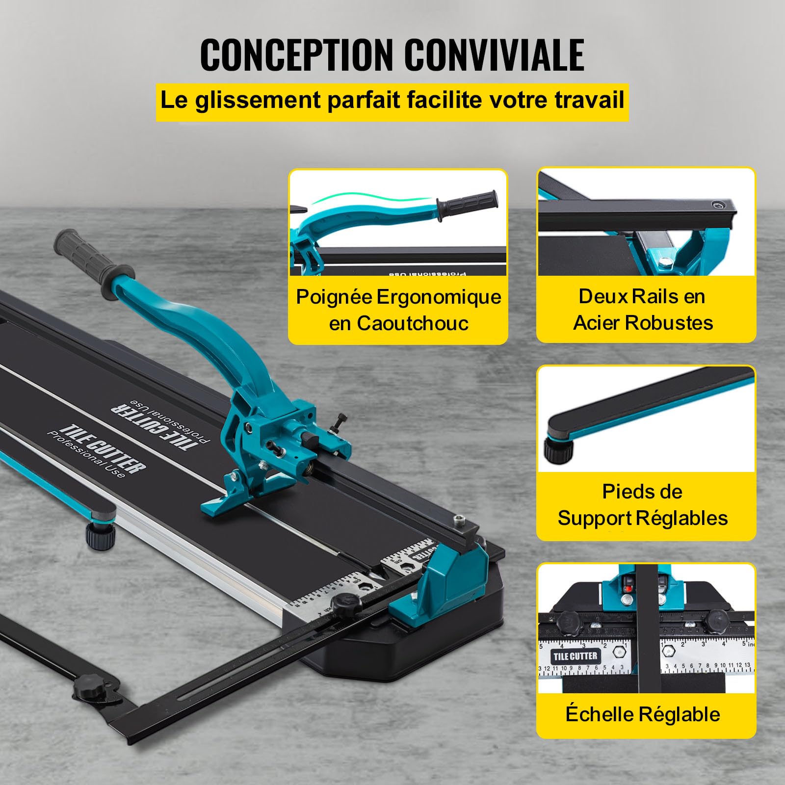Heavy-duty aluminium frame with solid rail