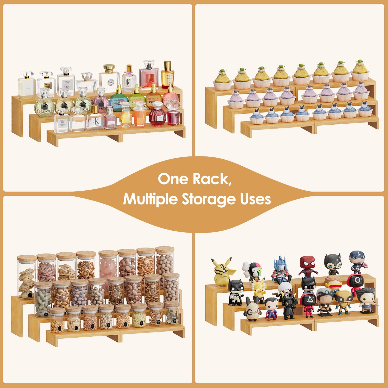 Pantry can organizer arrangement with two sets