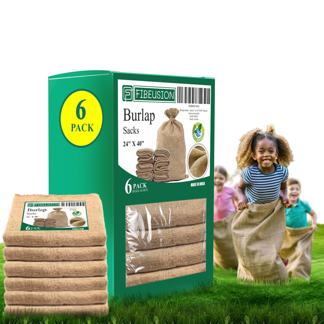 Heavy Duty Reusable Burlap Sacks set of 6 product image