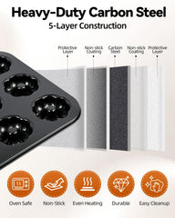 Heavy-duty carbon steel construction of bundt pans