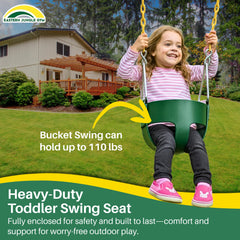 Heavy-Duty High Back Full Bucket Toddler Swing seat in polyethylene