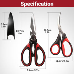 Seafood scissors and kitchen scissors stainless steel