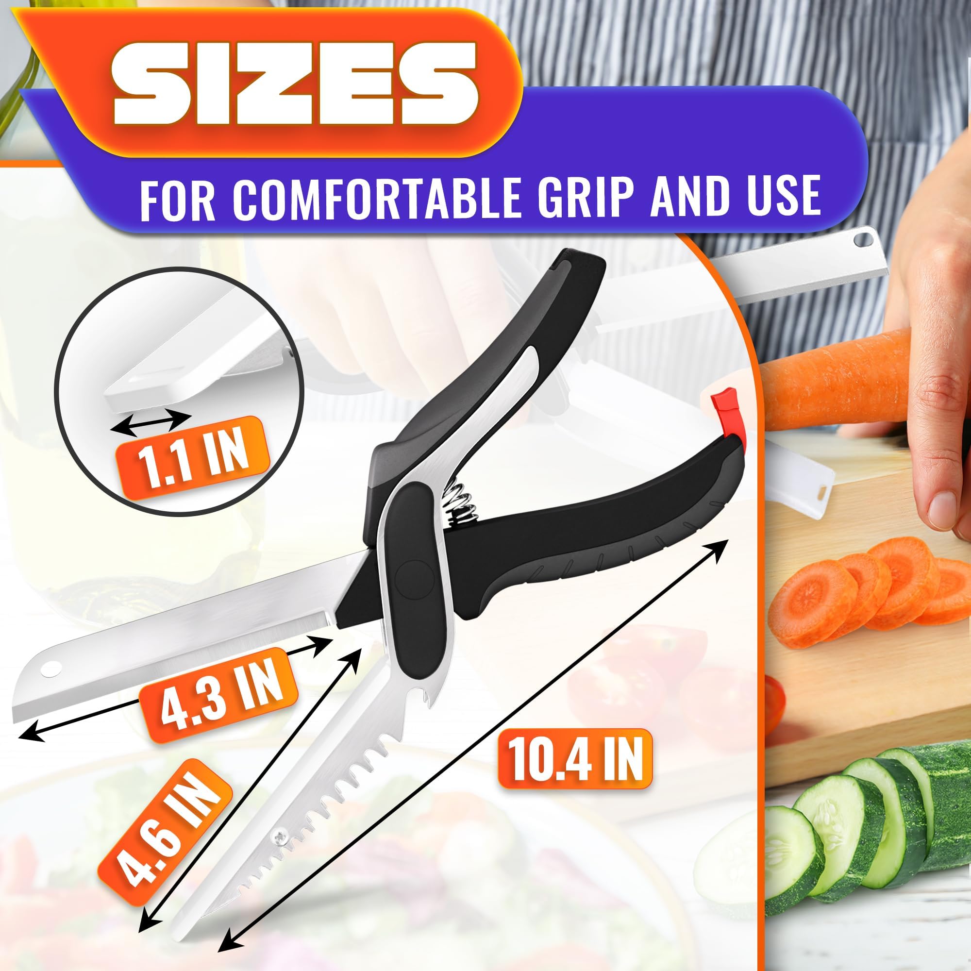 Ribbed no-slip blade for stable cutting