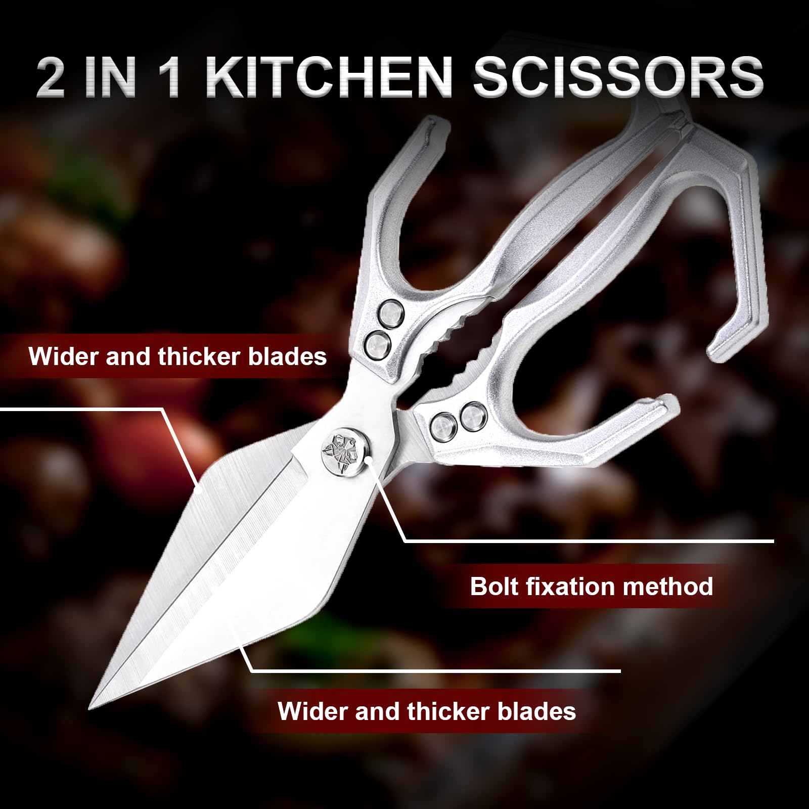 Rust resistant 3CR13 blades on kitchen shears