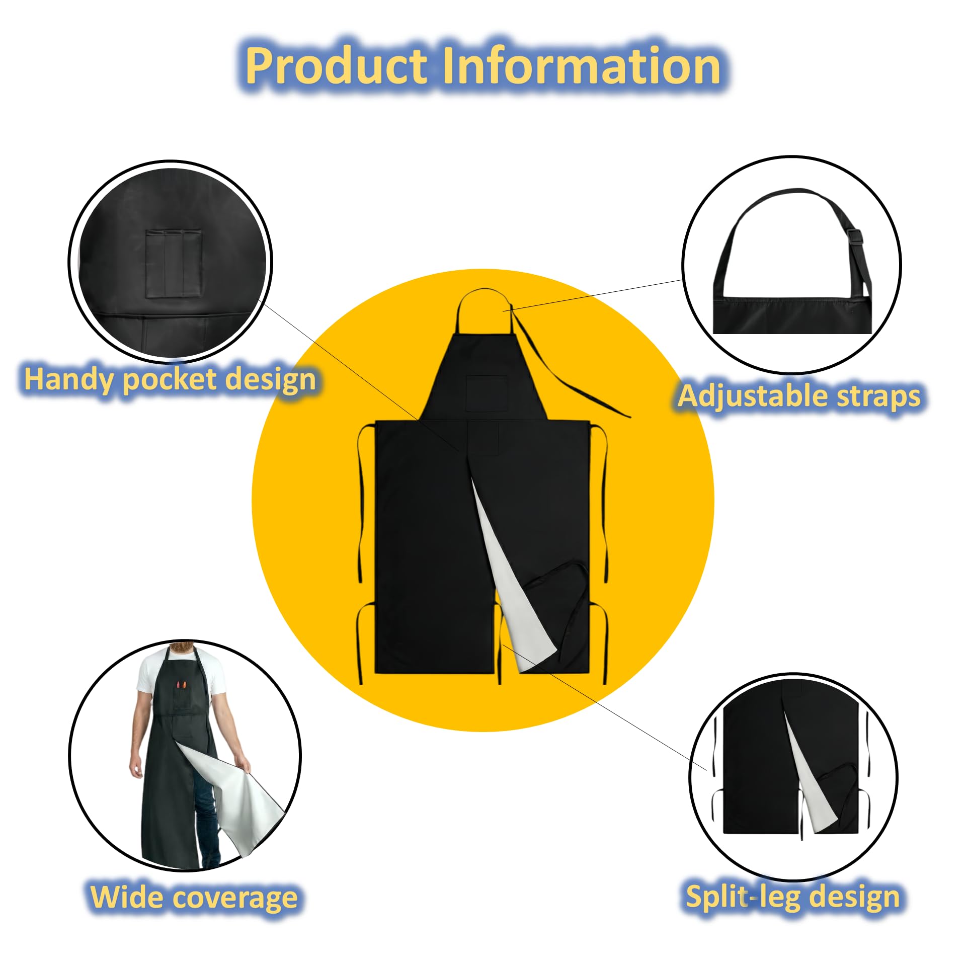 Heavy-duty lined polyester apron for pottery and woodturning
