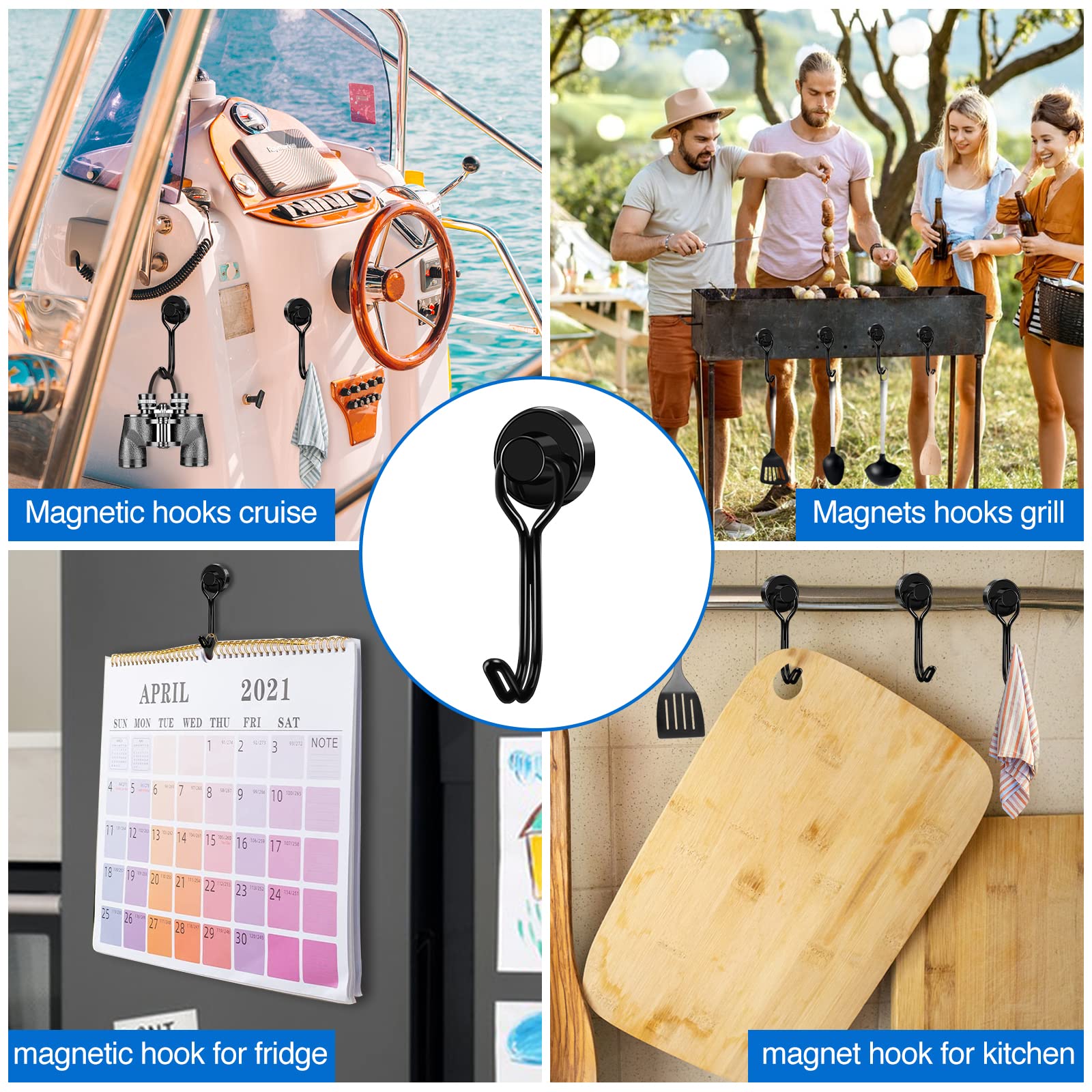 Easy to assemble heavy duty magnetic hook