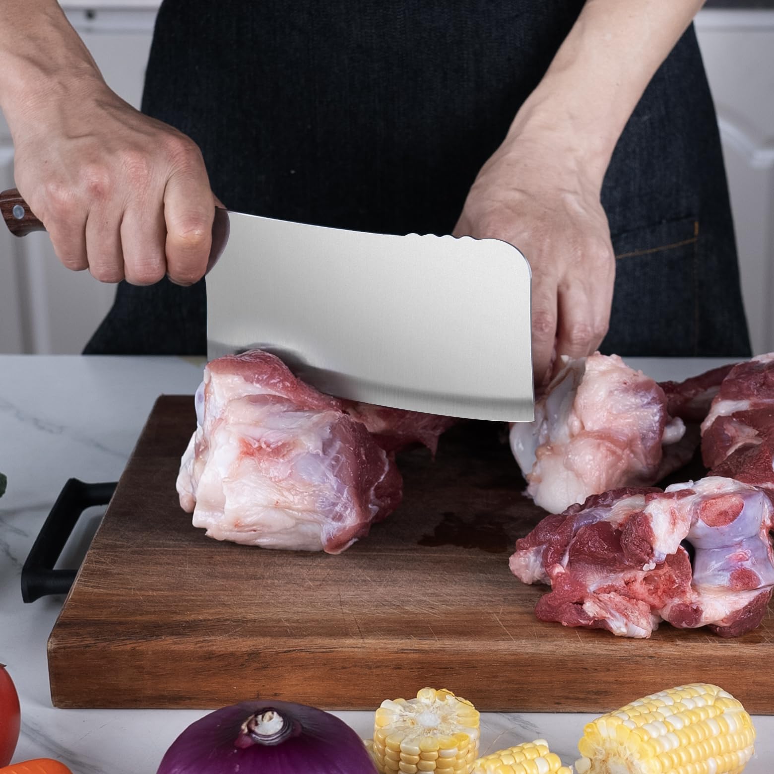 Heavy duty meat cleaver for professional kitchen prep