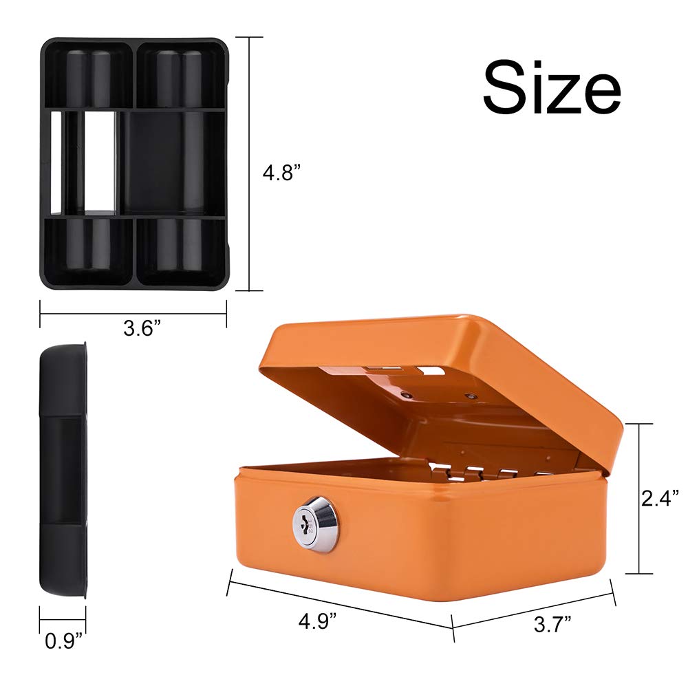 Cash box with two identical keys for security