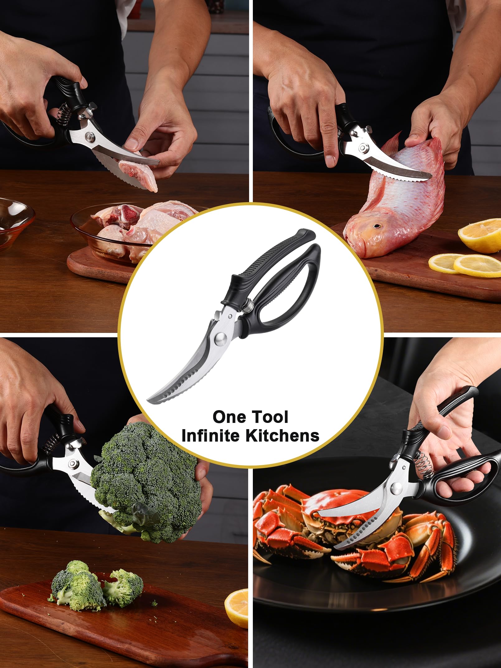 Ergonomic anti slip handle on kitchen shears