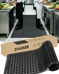 Heavy duty rubber door mat 36x60 with drainage holes