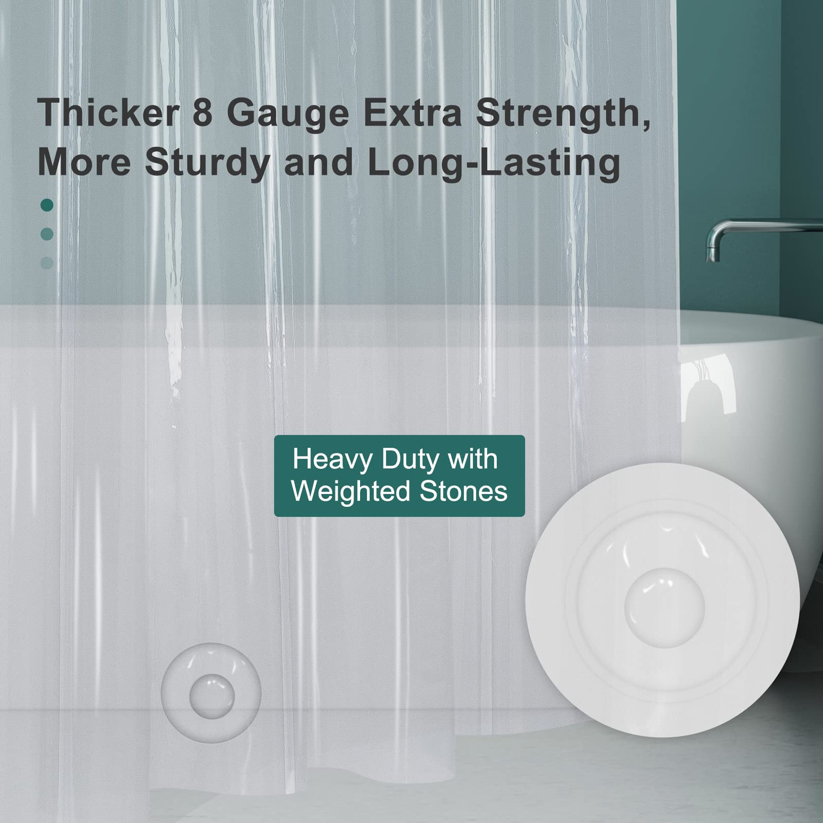 Heavy-duty shower curtain for bathroom use