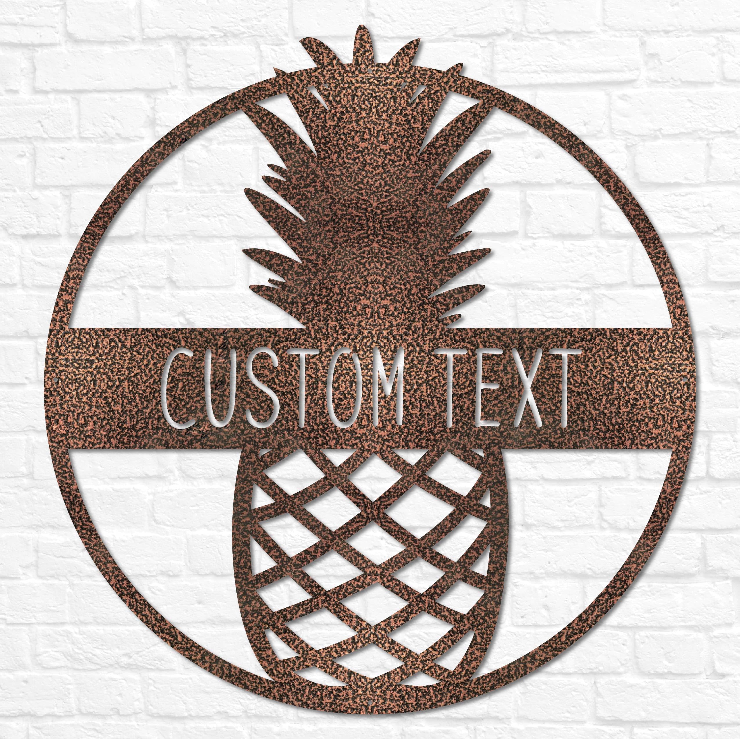 Made in Michigan metal pineapple wall sign