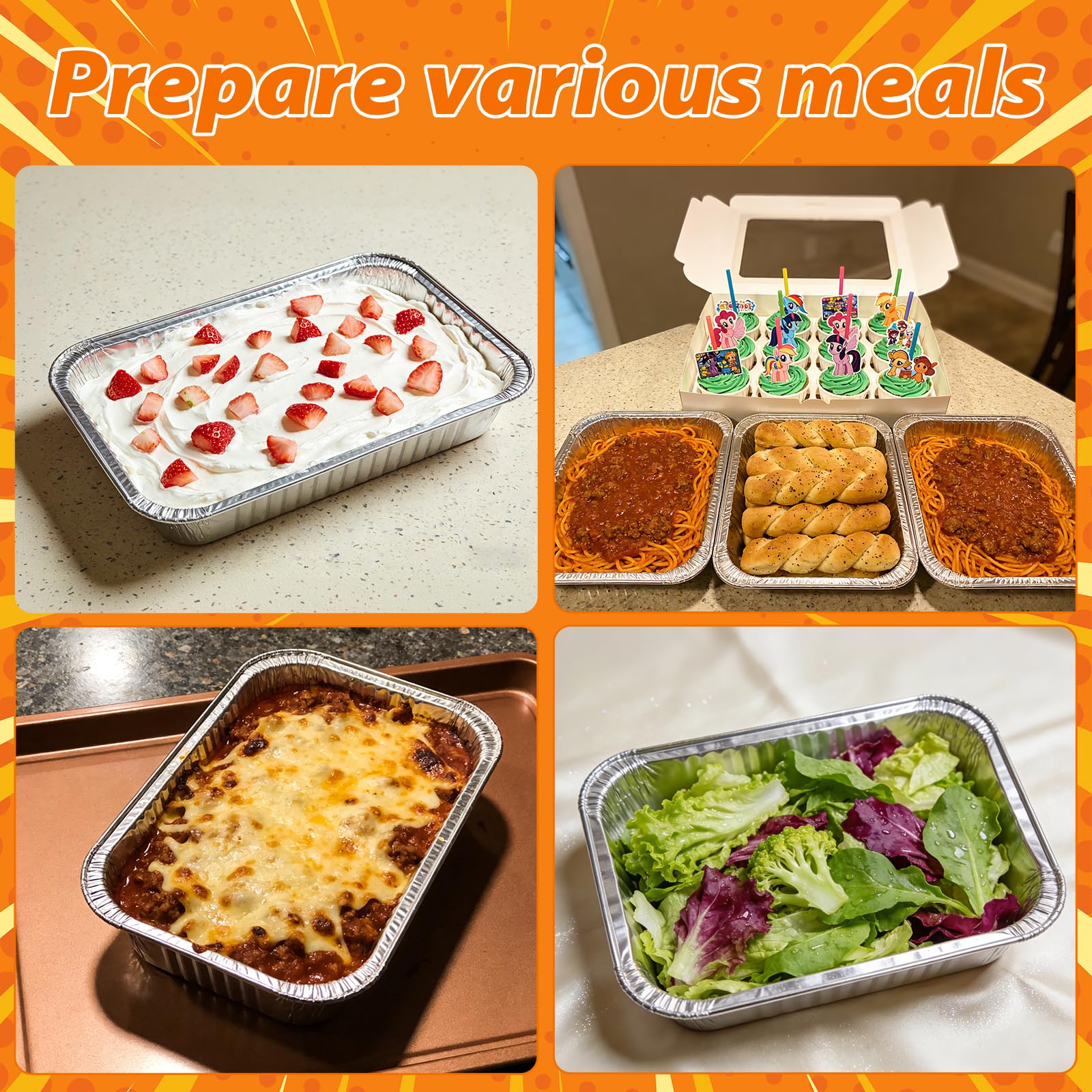 8x12.4x1.9 inch heavy thick aluminum foil pan