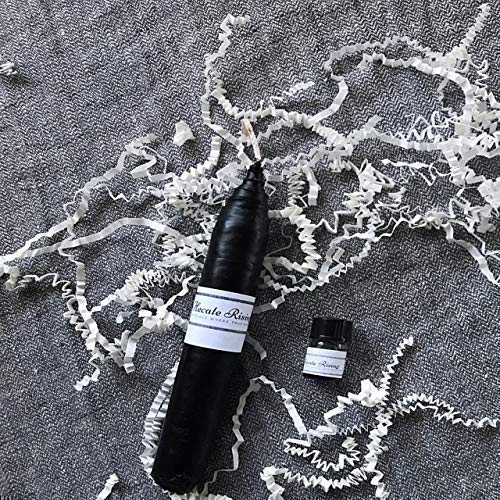 Black taper ritual candle witch candle by Hecate Rising image