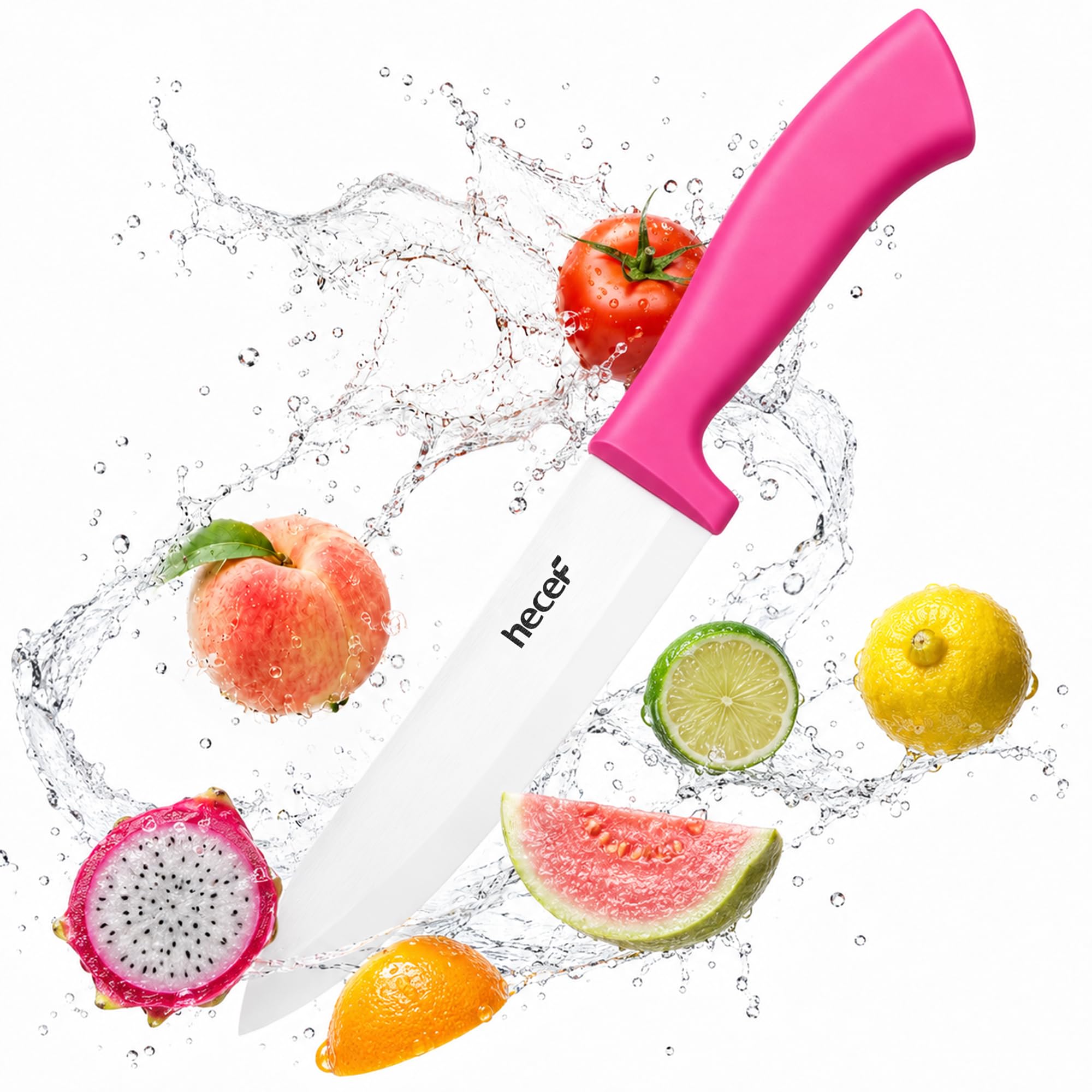 hot pink hecef ceramic knife set color variant image