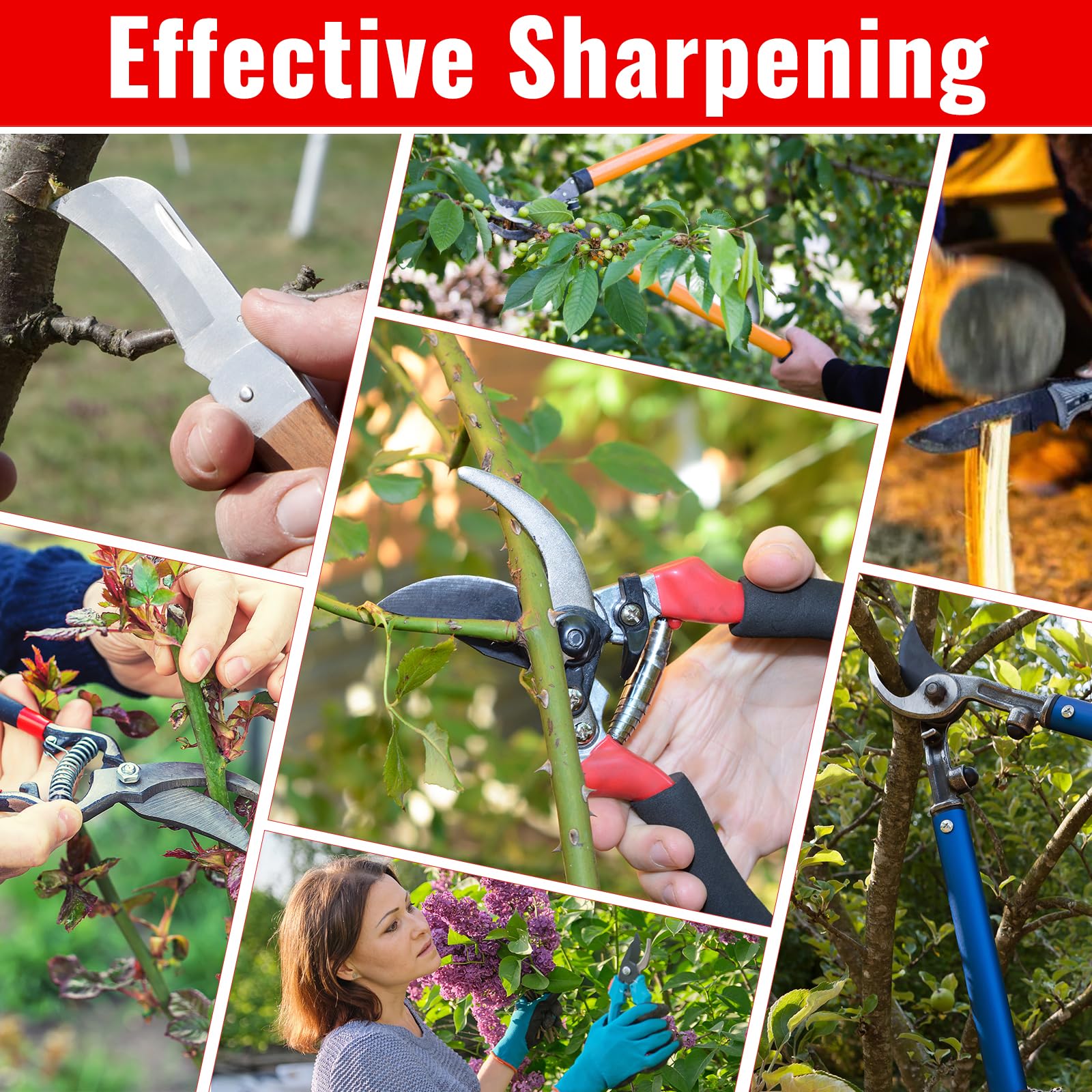 Portable blade sharpener for garden tools Anglekai 3pcs