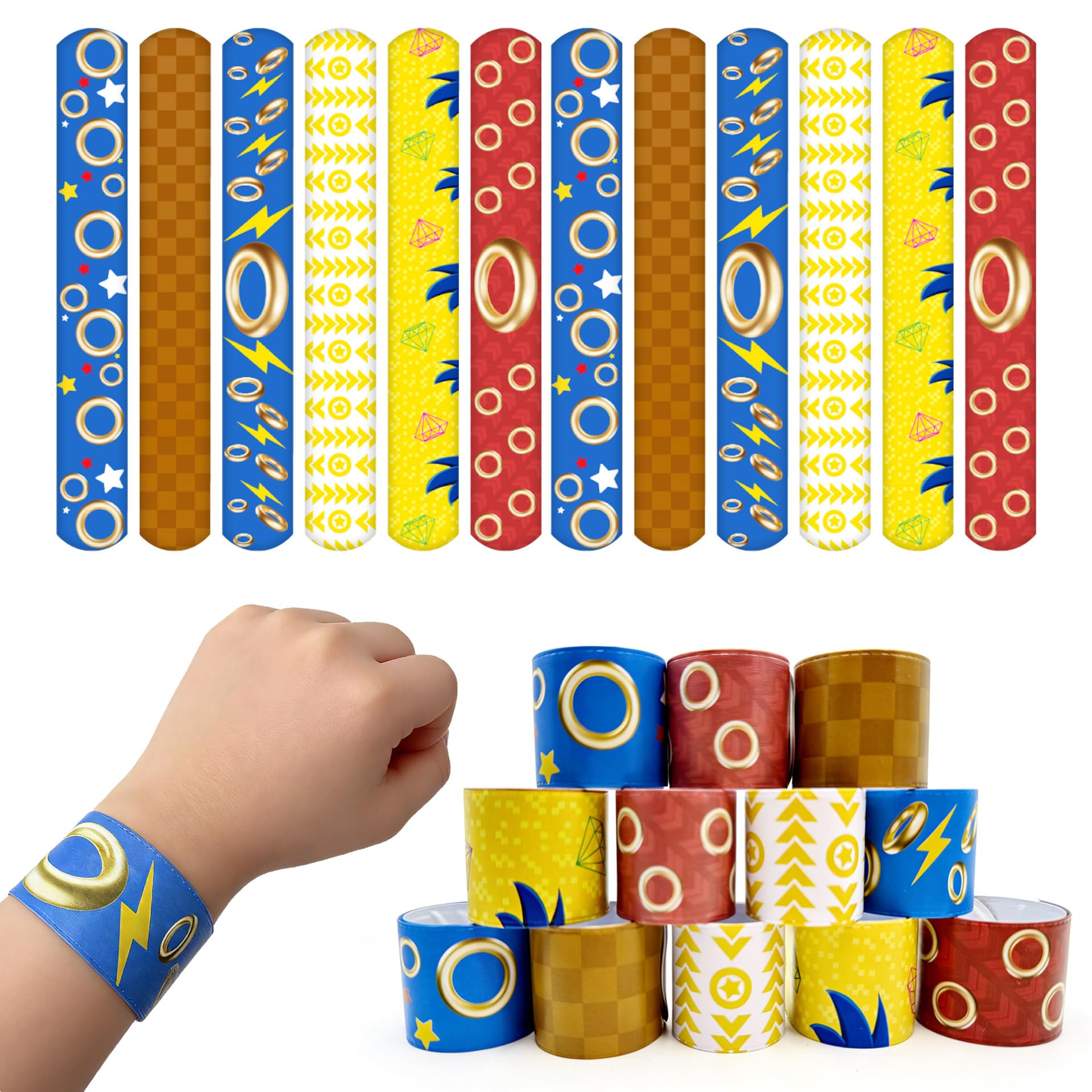 48pcs hedgehog themed slap bracelets bulk six designs 8 pieces each