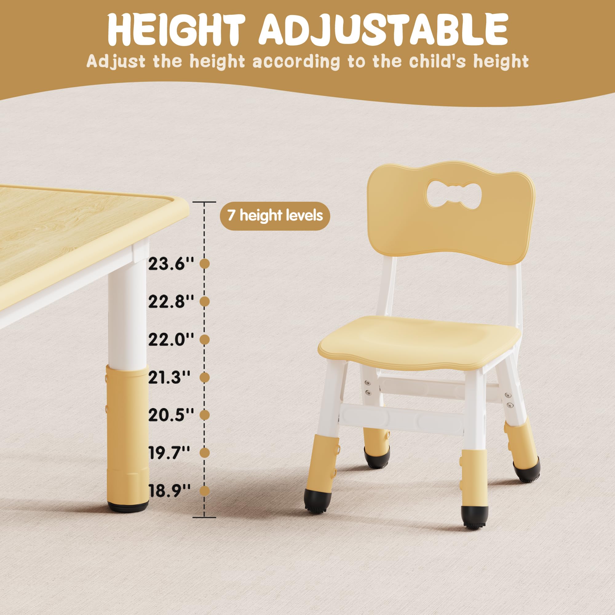 Height adjustable table legs