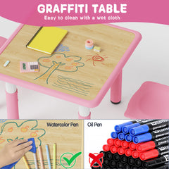 Height adjustable table and chairs for kids