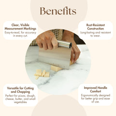 Heirloom baking metal bench knife dough scraper safe edge