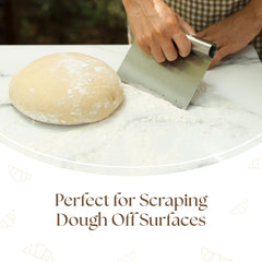 Stainless steel bench scraper for bread cutting