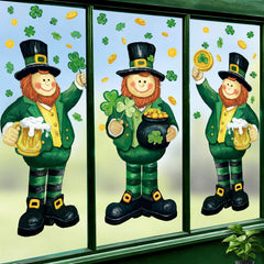Heirloom Haven Leprechaun window cling 13.4x34.6 inch six sheets