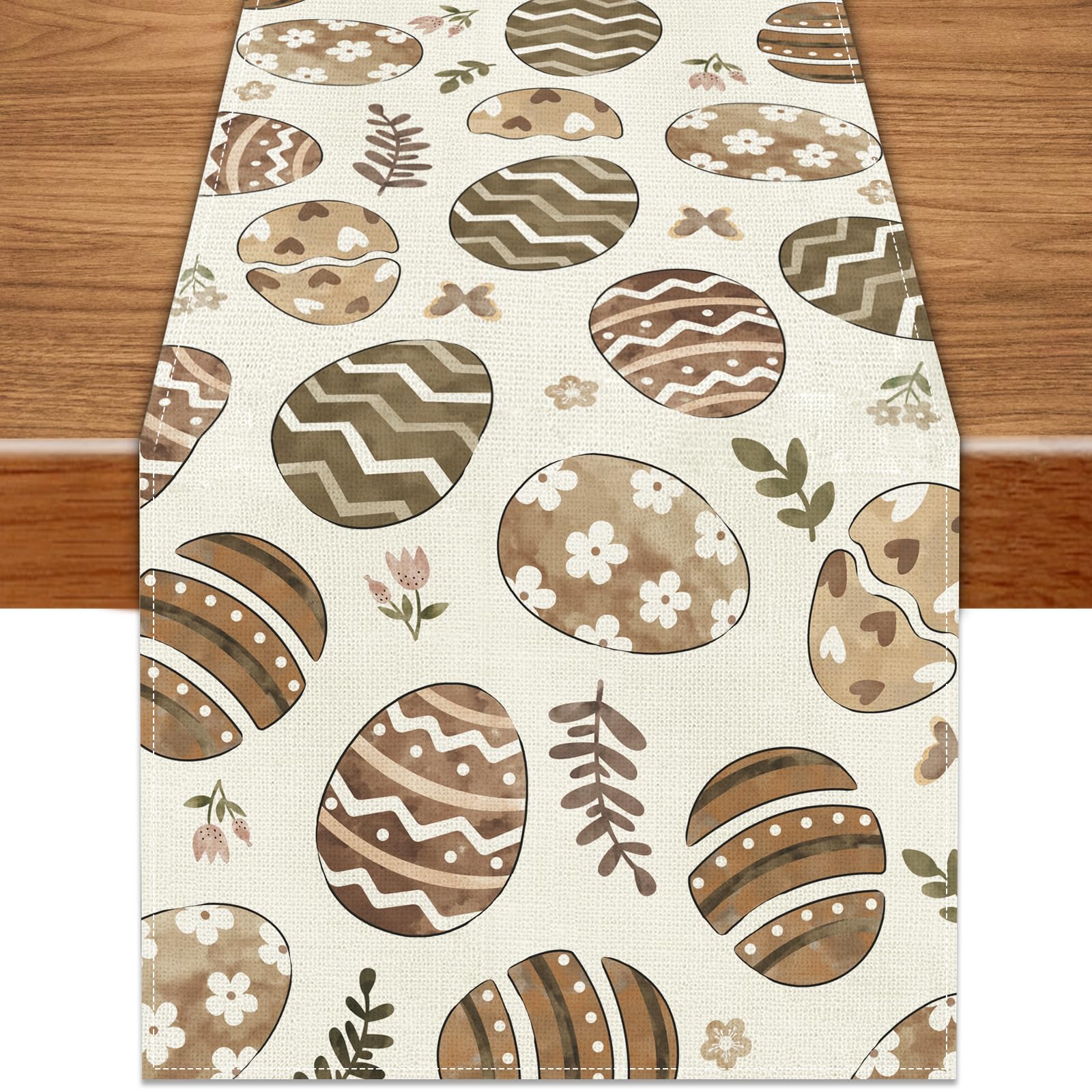 Heirloom Haven Easter Egg Table Runner on farmhouse dining table