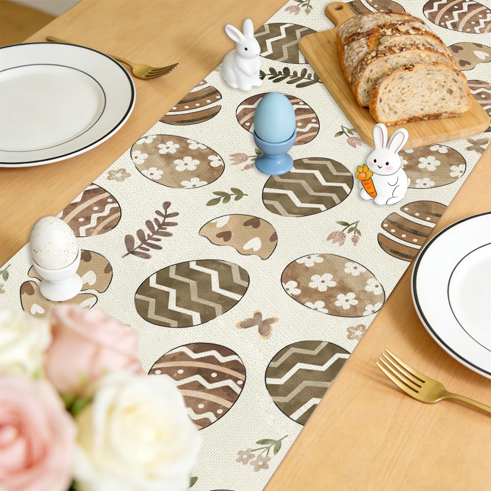 Indoor outdoor table decor with Easter Egg Table Runner