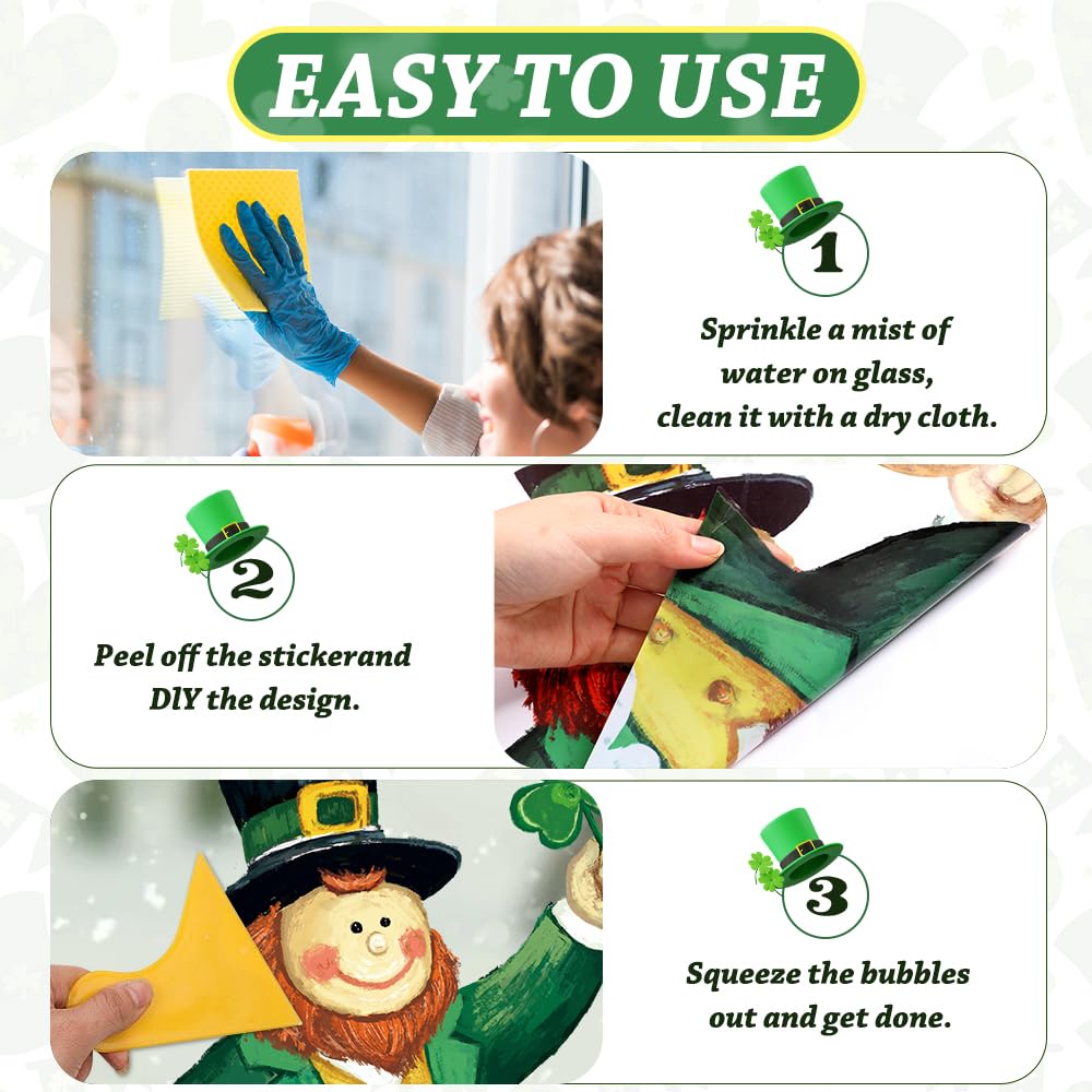 Double sided window clings for St Patrick's Day decor