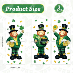 Green Shamrock Leprechaun window decals for home decor