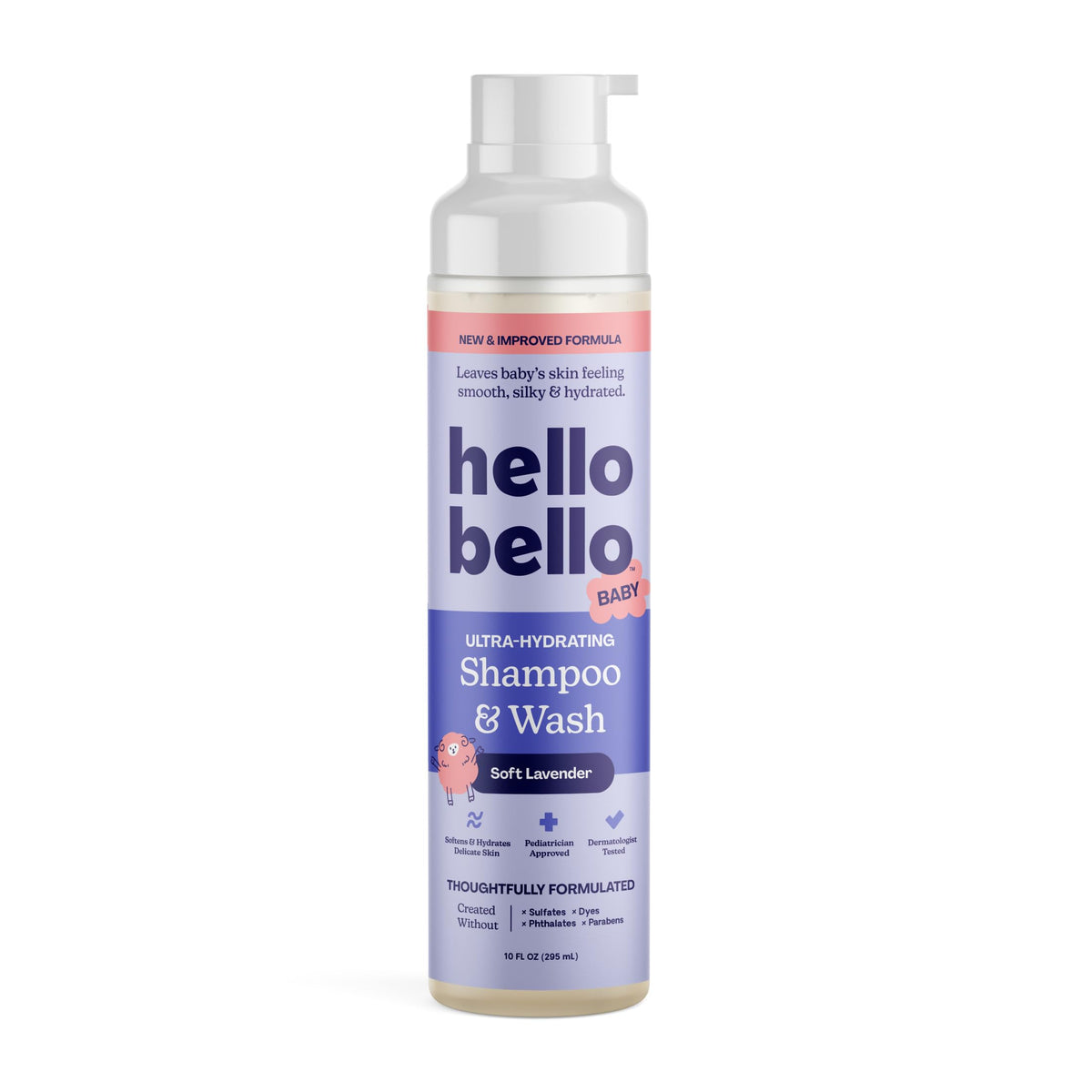Hello Bello lavender 10oz bottle of baby shampoo and body wash