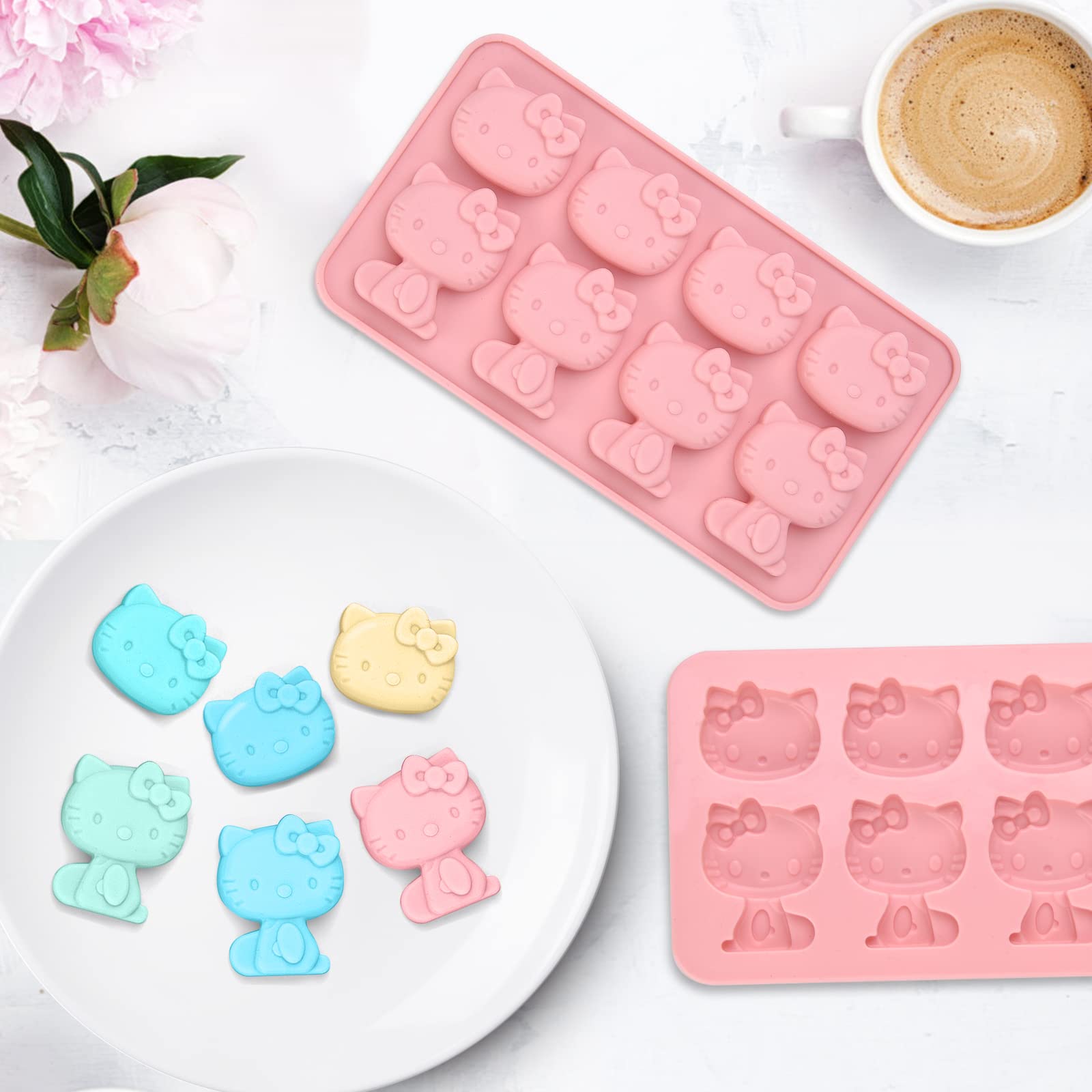 Pink Hello Kitty silicone mold for baking and sugarcraft