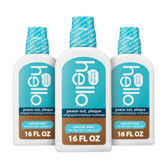 Hello Peace Out Plaque Mouthwash 16 oz bottle in pack 3