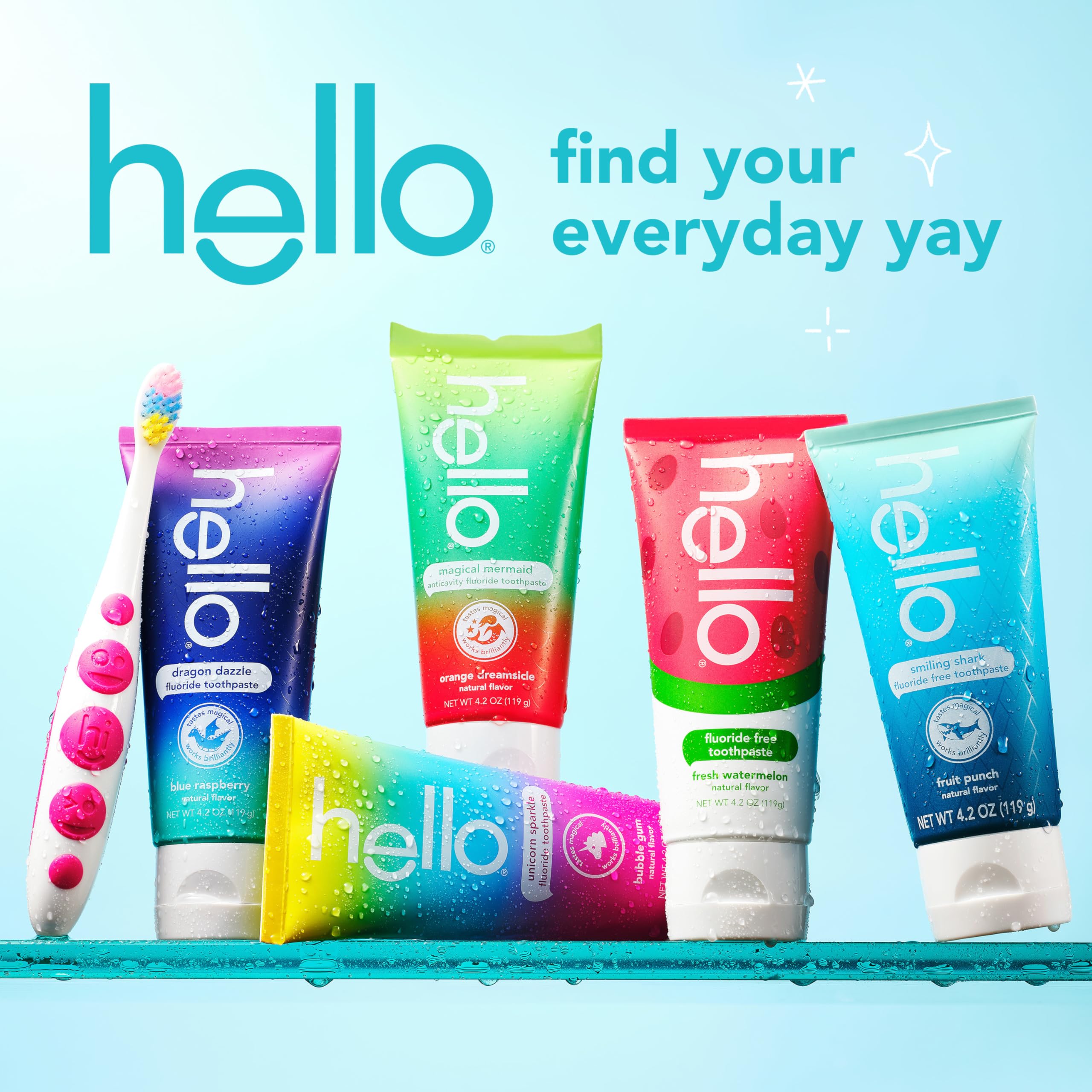 Polish and brighten kids teeth with hello watermelon toothpaste