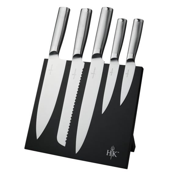 Hell's Kitchen stainless steel knife set 6 piece with magnetic storage board