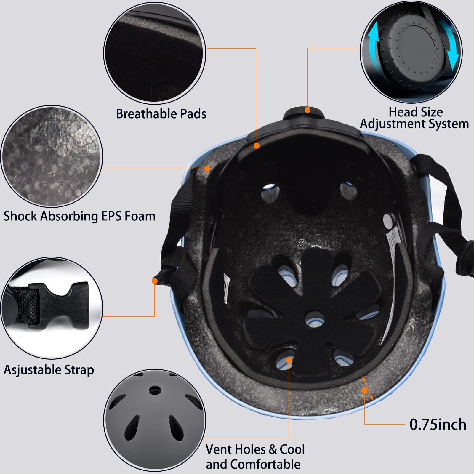 Medium size helmet 21.6-23.2 inches 55-59 cm