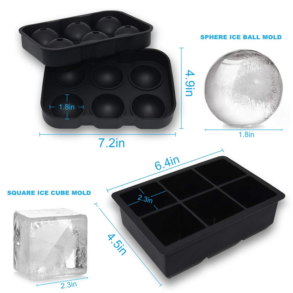 Helpcook large square ice cube tray six cubes