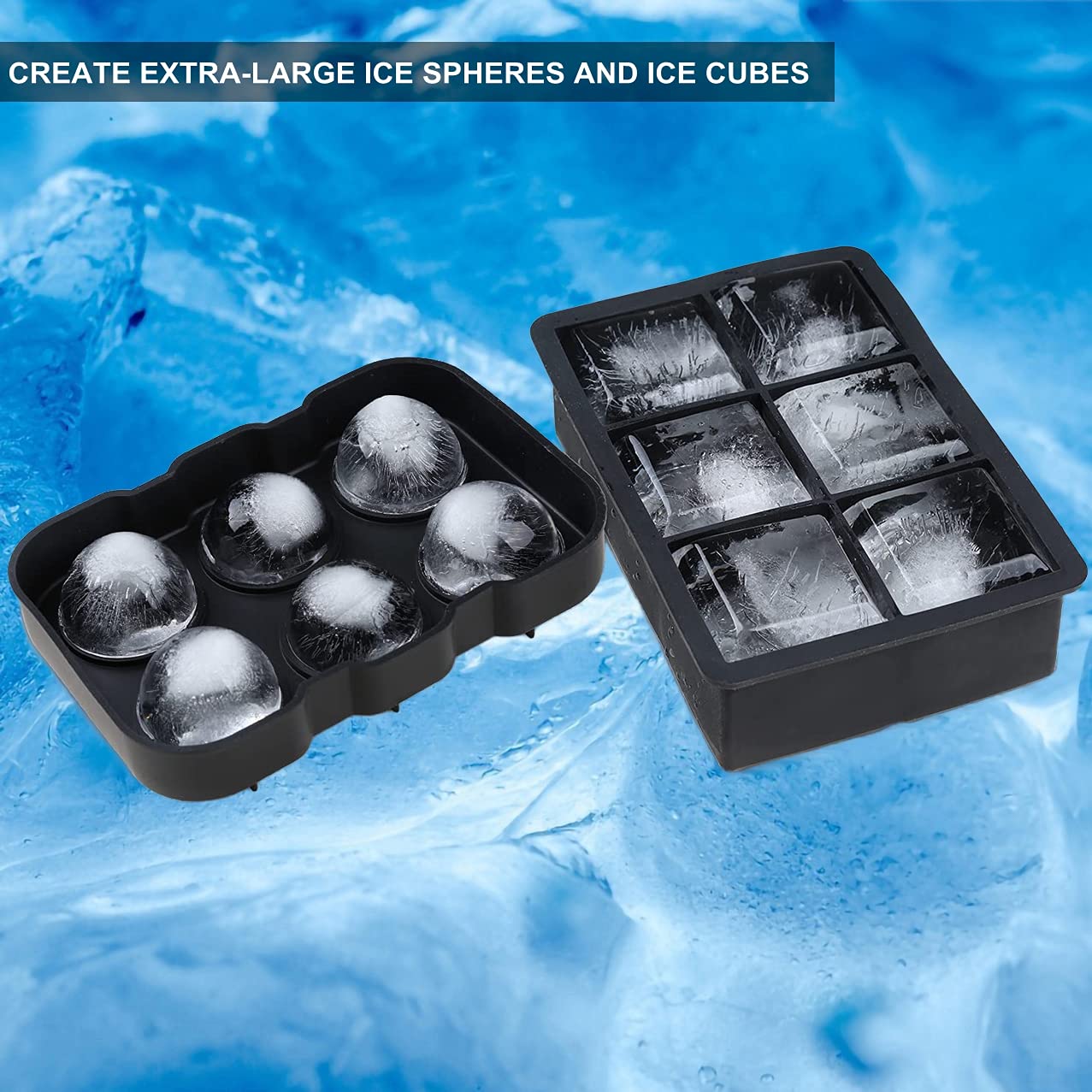 Whiskey and cocktail ice molds Helpcook set of 2