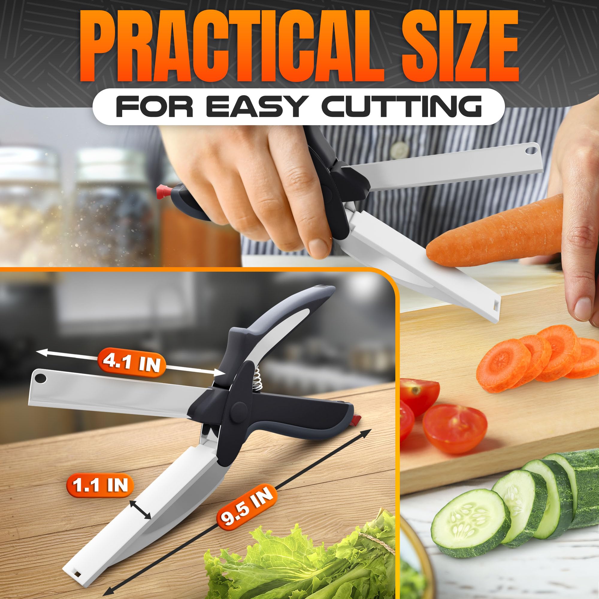Helvetios 2 in 1 kitchen scissors with built in cutting board